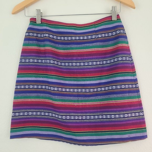 Shrinking Violet Womens Boho Mini Skirt Size S Southwestern Aztec Beachy Hippie - Picture 6 of 8